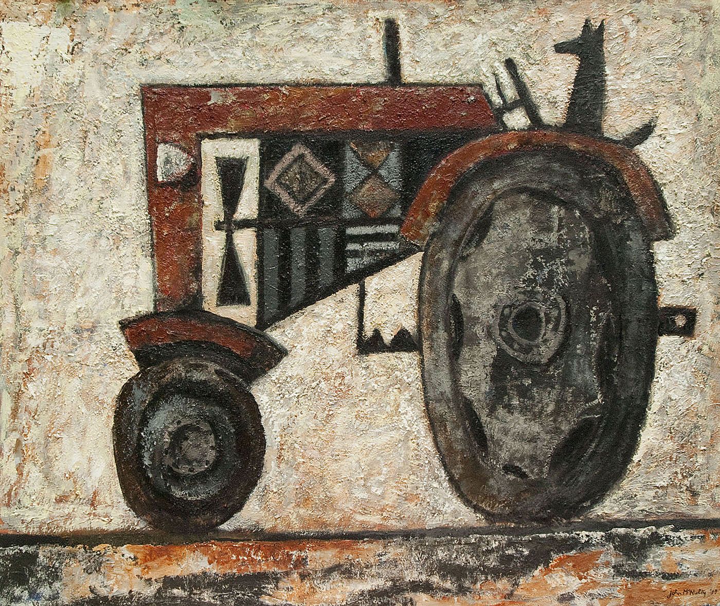Tractor with dog 3 by John  McNulty 